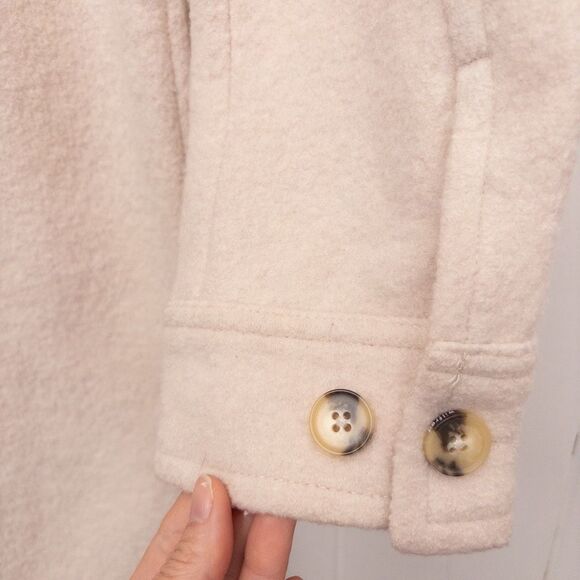 Aritzia Wilfred Free The Ganna Long Shirt Jacket Heather Bone Size Medium - Picture 8 of 8